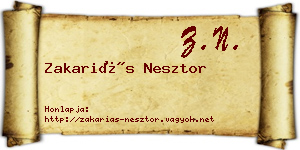 Zakariás Nesztor névjegykártya
